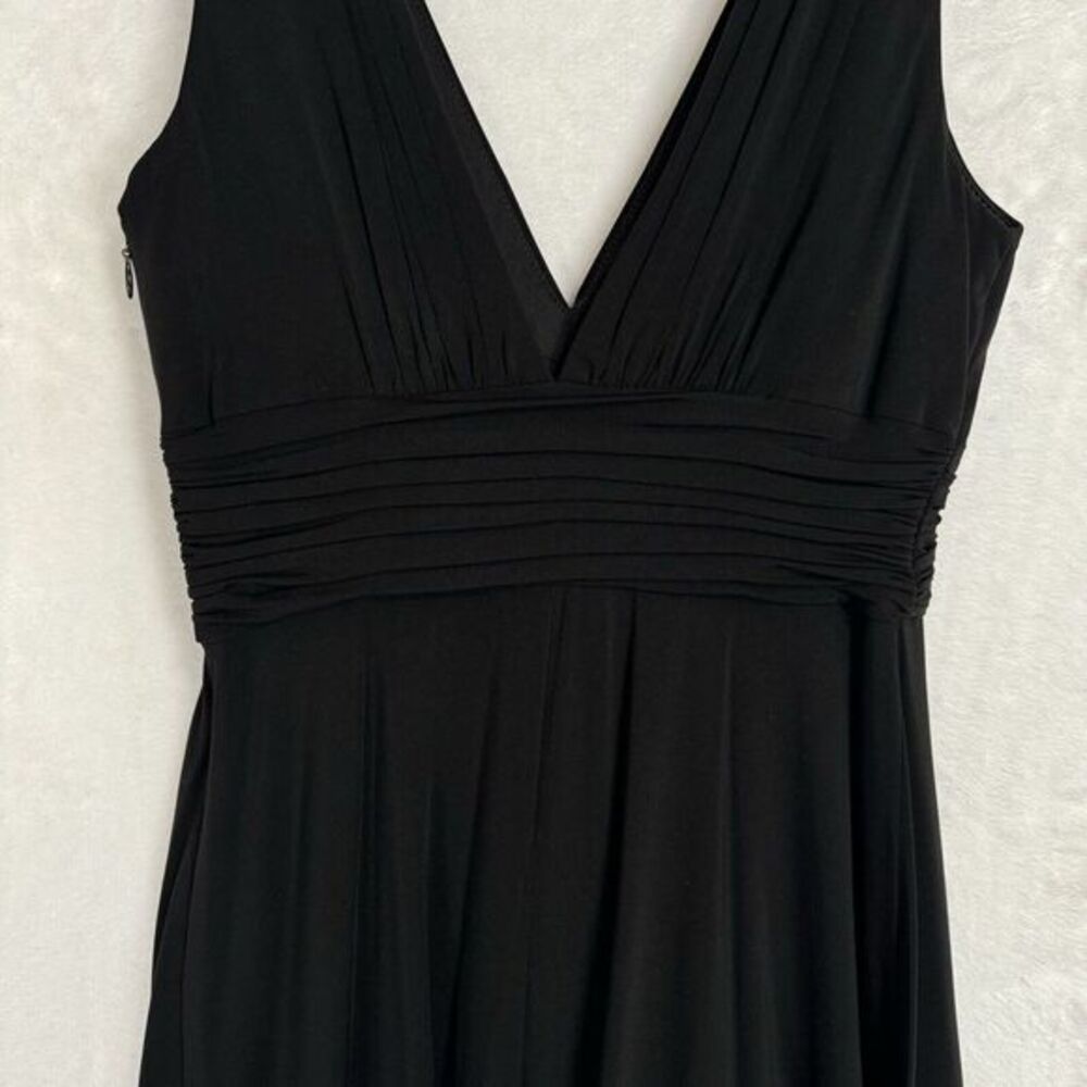 BCBGMAXAZRIA Black Ruched Maxi Dress Gown XS Jersey Ruched Formal Black Tie LBD - Picture 3 of 14